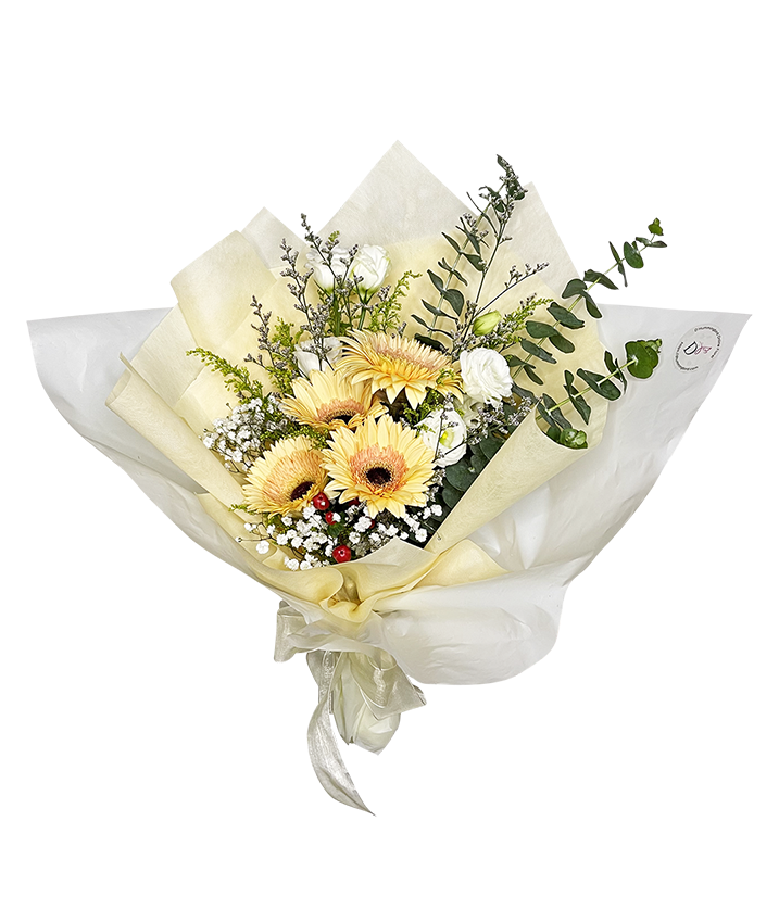 Pastel Yellow Gerbera Bouquet