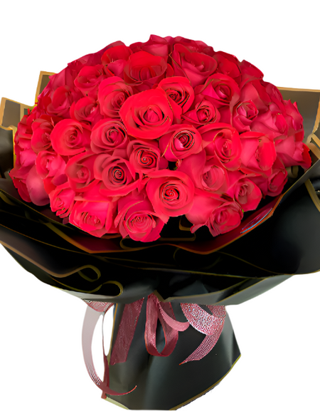 99 Red Roses I Eternal Love Grand Bouquet in Black & Gold