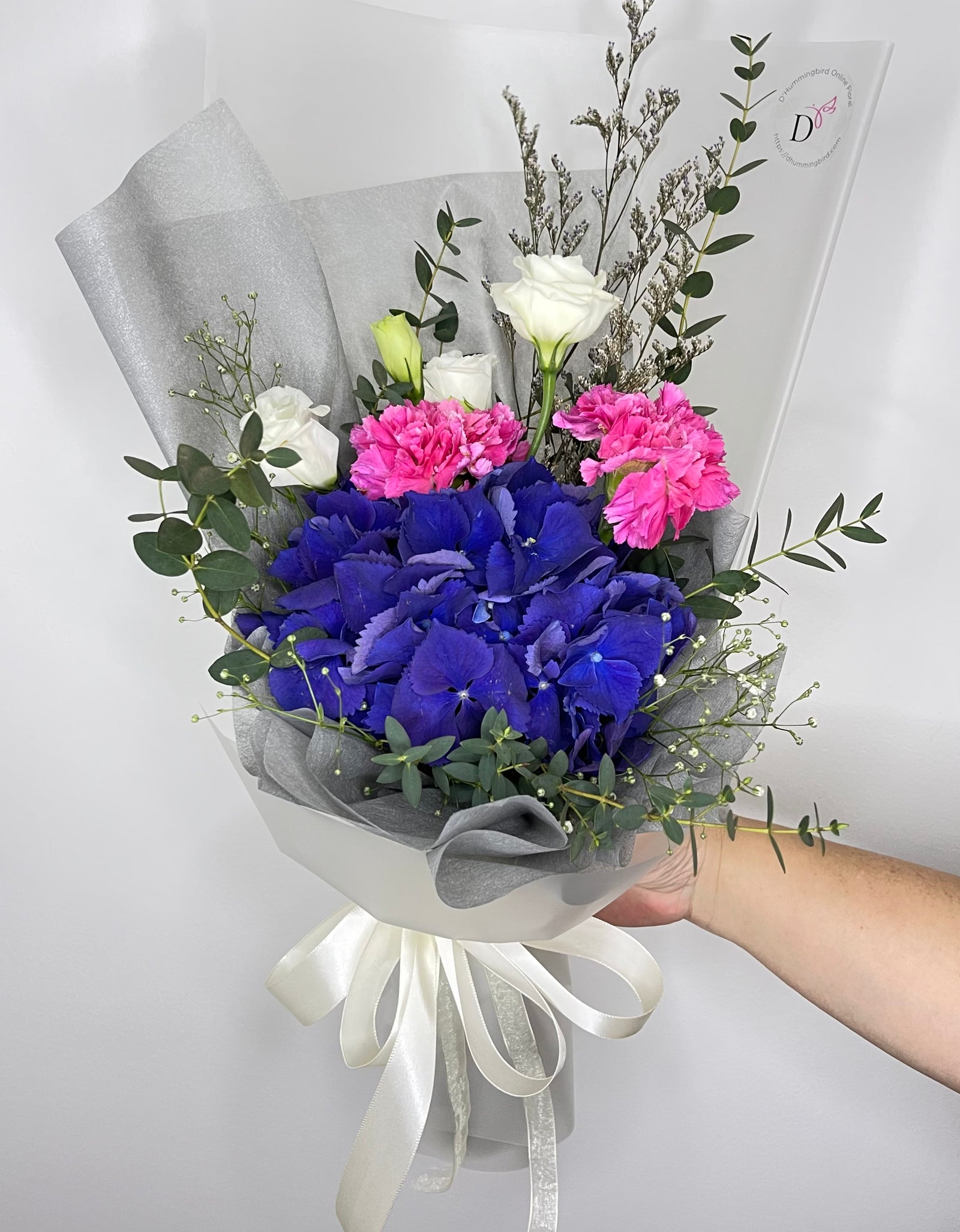 Indigo Blue Hydrangea Bouquet
