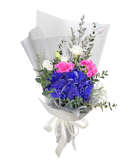 Indigo Blue Hydrangea Bouquet