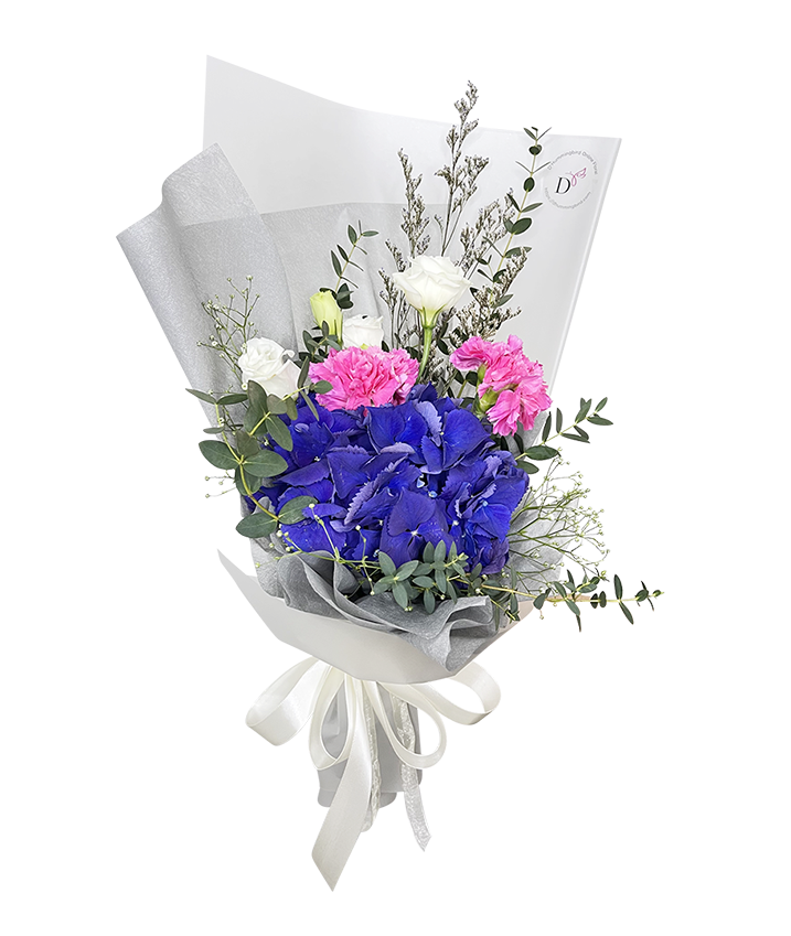 Indigo Blue Hydrangea Bouquet