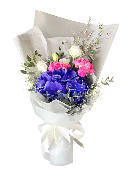 Indigo Blue Hydrangea Bouquet