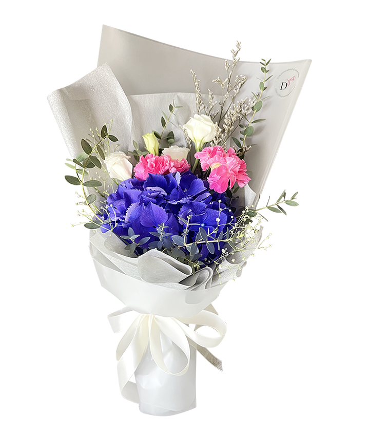 Indigo Blue Hydrangea Bouquet