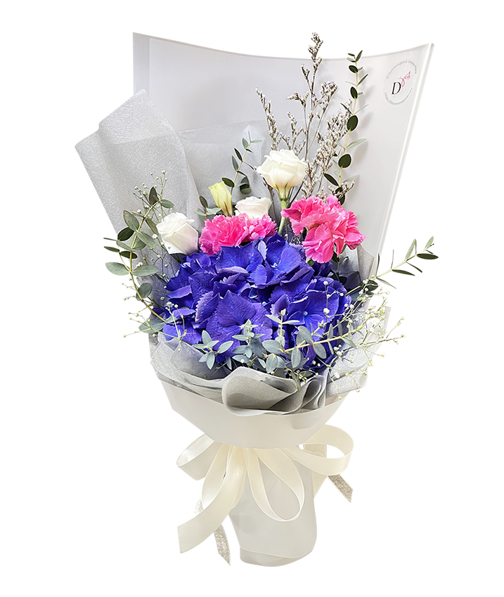 Indigo Blue Hydrangea Bouquet