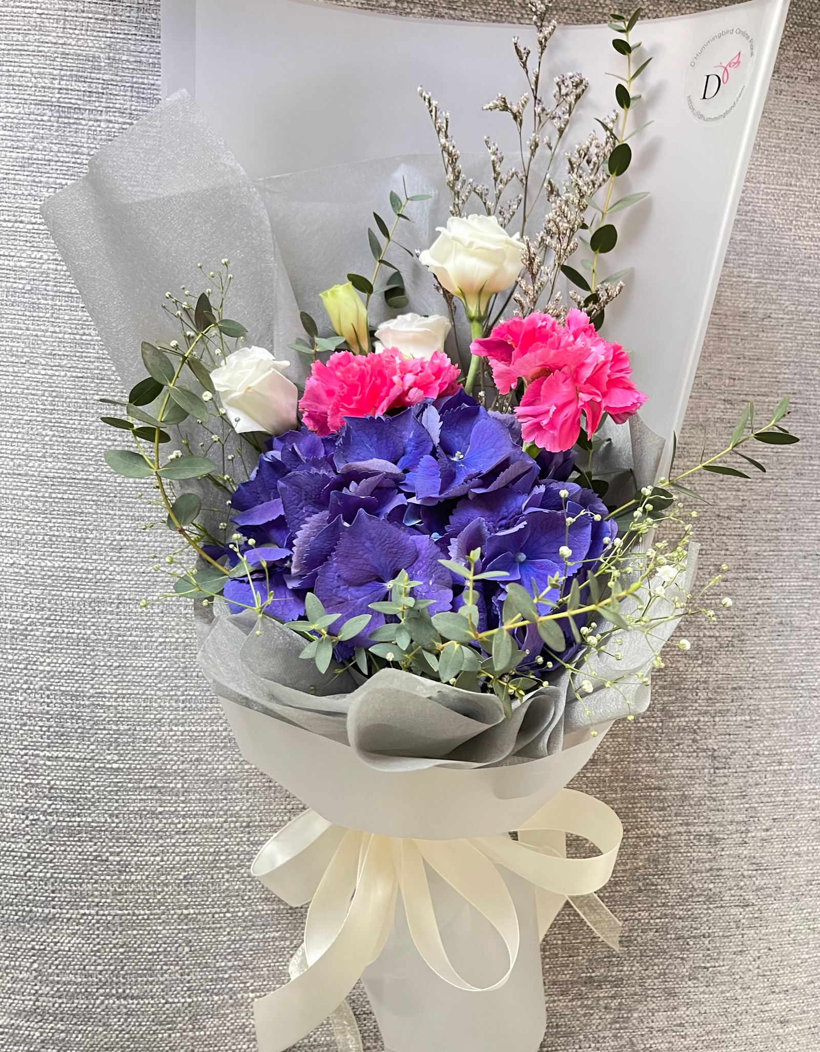 Indigo Blue Hydrangea Bouquet