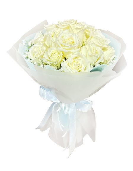 Sweet and Pure White Rose Bouquet