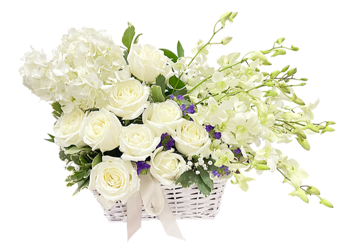White Bloom Basket