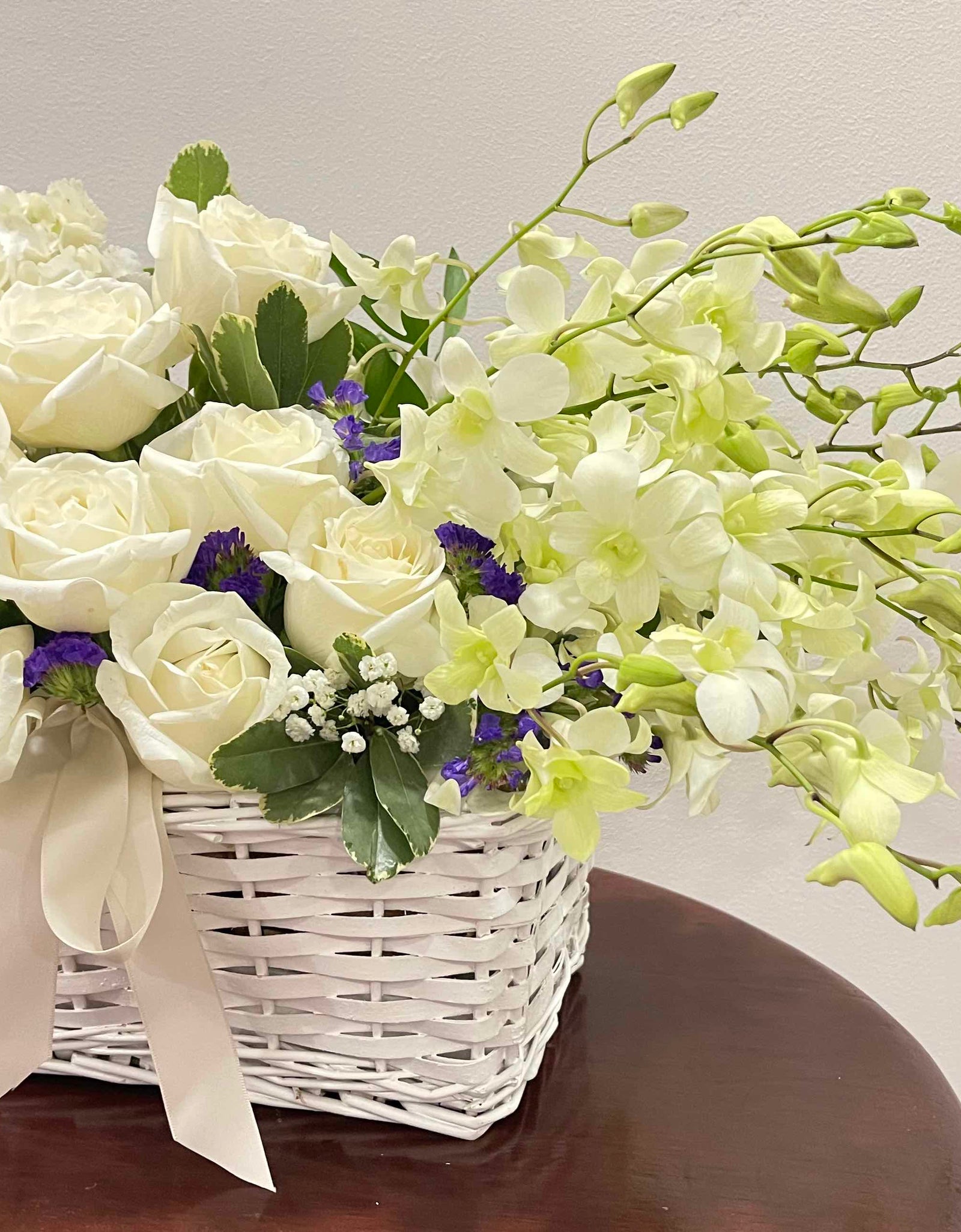 White Bloom Basket