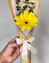 Single Bloom Yellow Gerbera Bouquet