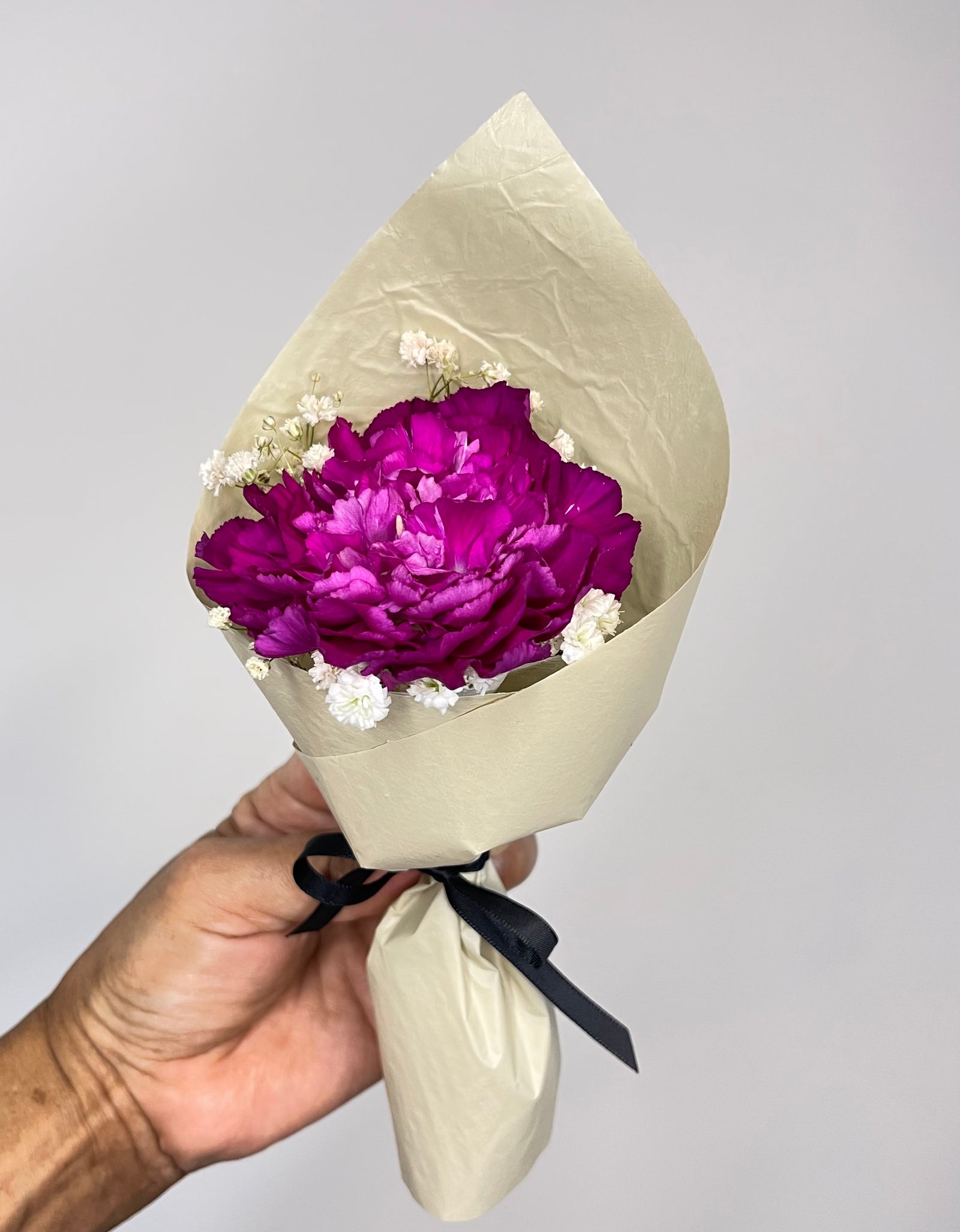 Single Bloom Purple Carnation Mini Bouquet