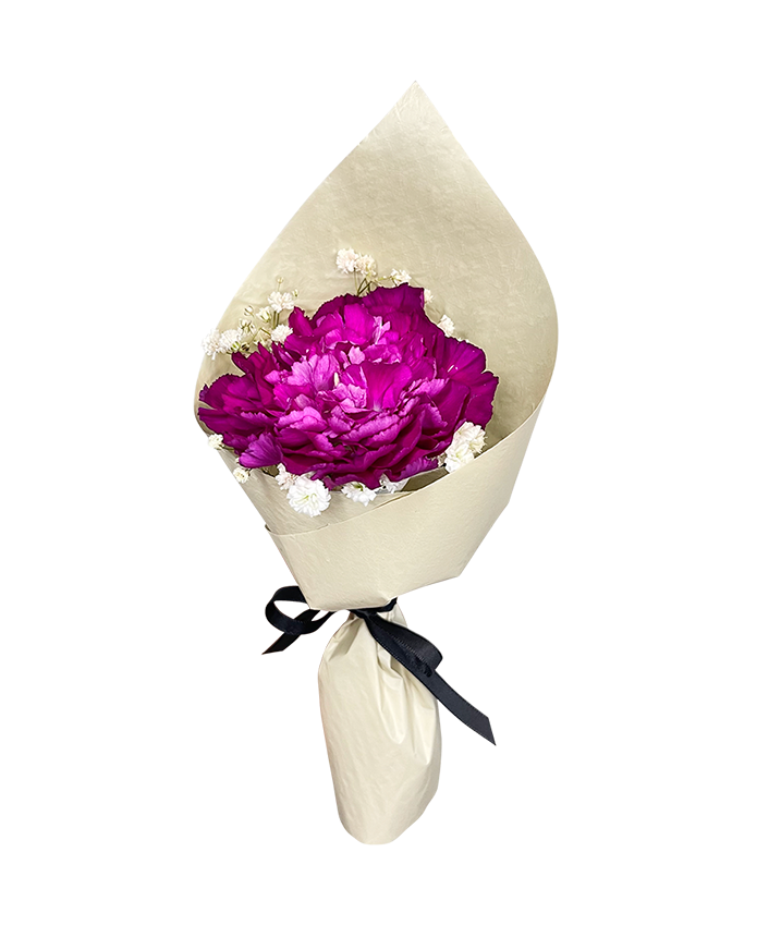 Single Bloom Purple Carnation Mini Bouquet