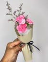 Petite 2Tone Vibrant Pink Carnation Mini Bouquet