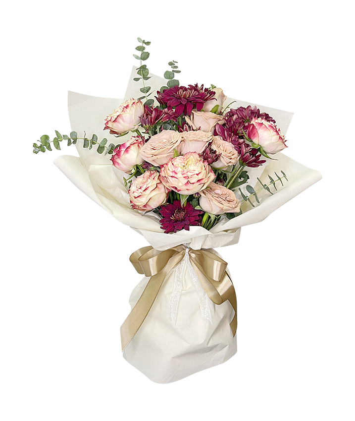 Lush Burgundy Mixed Rose Bouquet