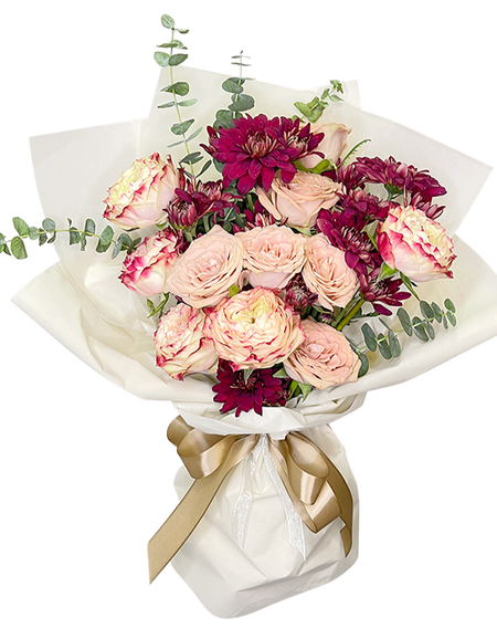 Lush Burgundy Mixed Rose Bouquet