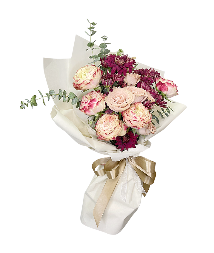 Lush Burgundy Mixed Rose Bouquet