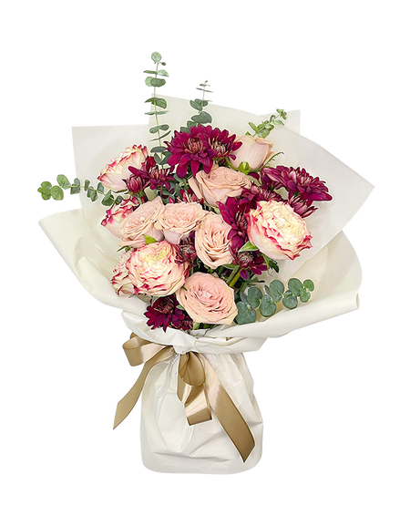 Lush Burgundy Mixed Rose Bouquet