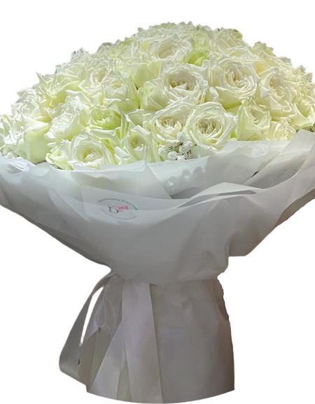 50 Bloom White Roses I Forever Love Rose Bouquet