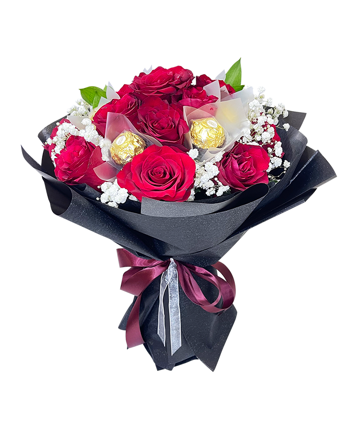 Luxurious Red and Gold Bouquet