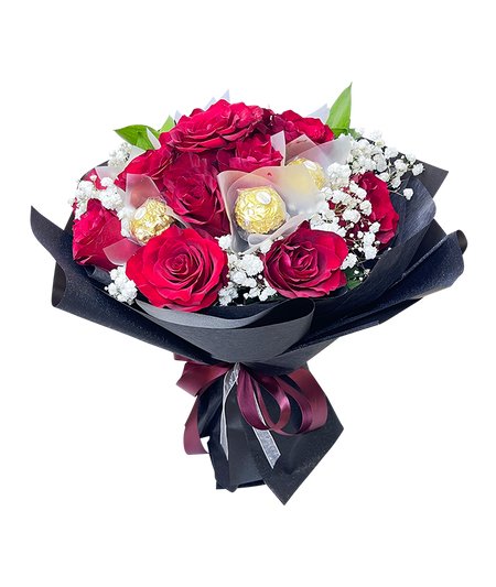 Luxurious Red and Gold Bouquet