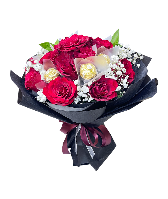 Luxurious Red and Gold Bouquet