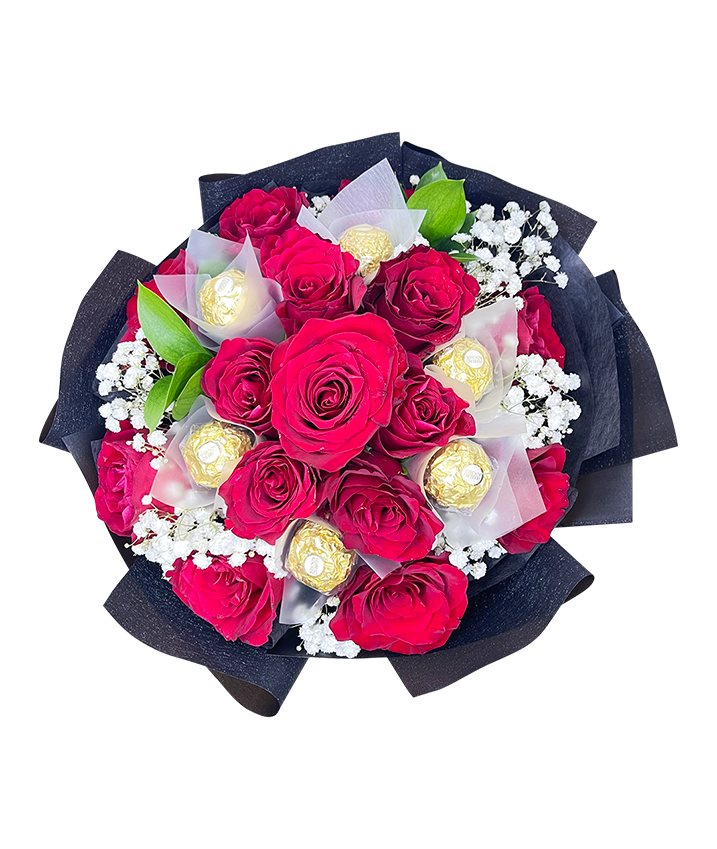 Luxurious Red and Gold Bouquet