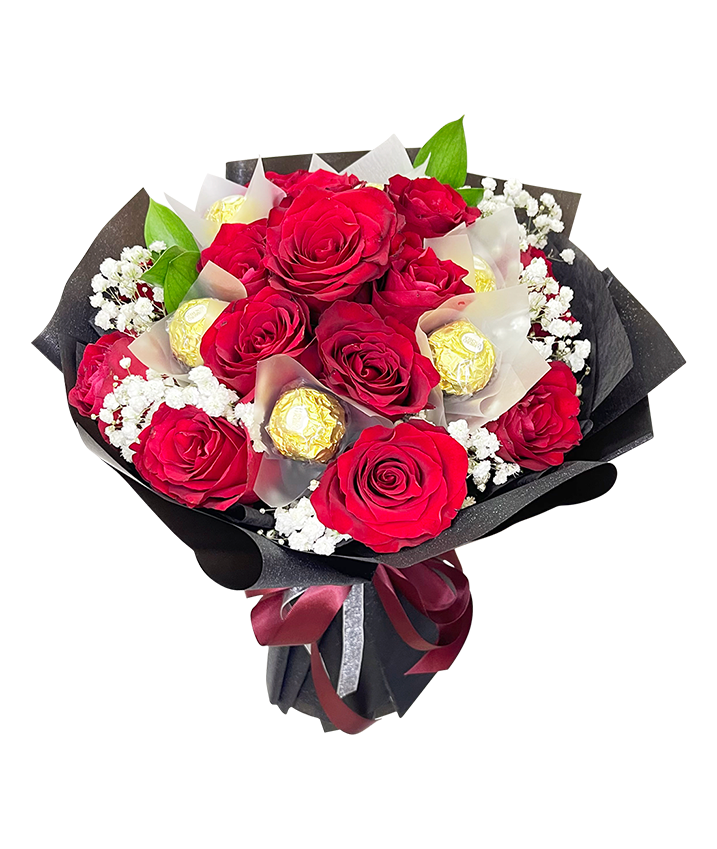 Luxurious Red and Gold Bouquet