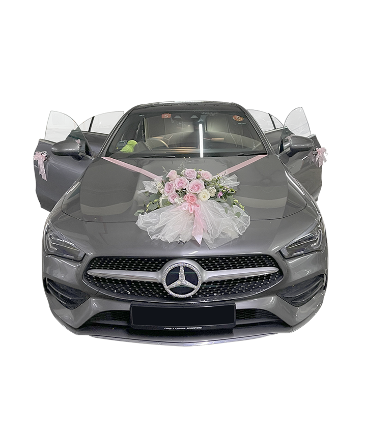 Blush of Love Bridal Car Florals