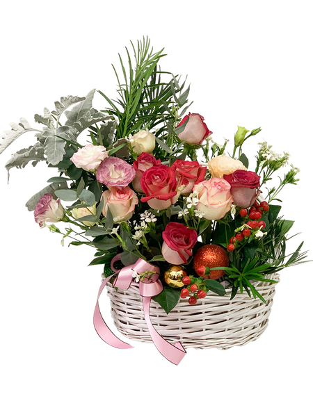 Yuletide Rouge Floral Basket
