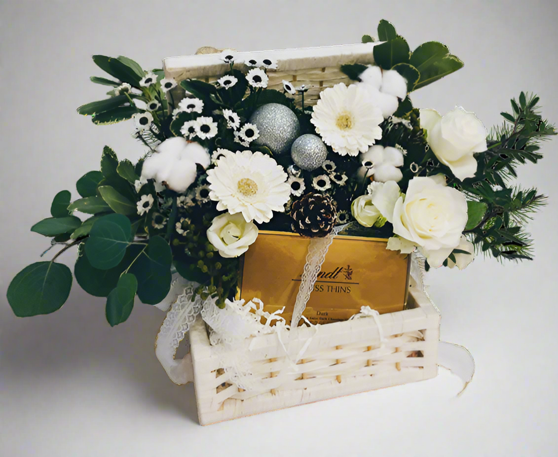 Festive Winter Blossoms Basket
