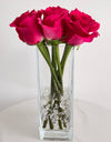 Elegant Red Rose in Tall Vases