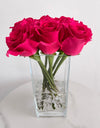 Elegant Red Rose in Tall Vases