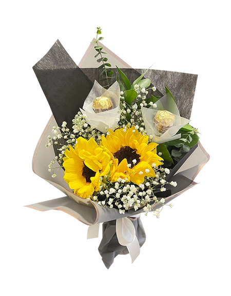 Twin Sunflower Rocher Bouquet
