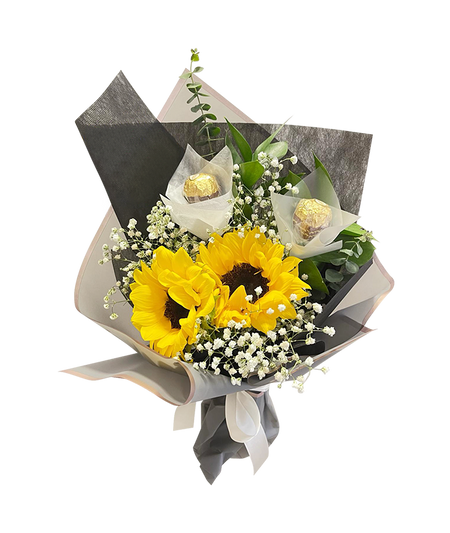 Twin Sunflower Rocher Bouquet