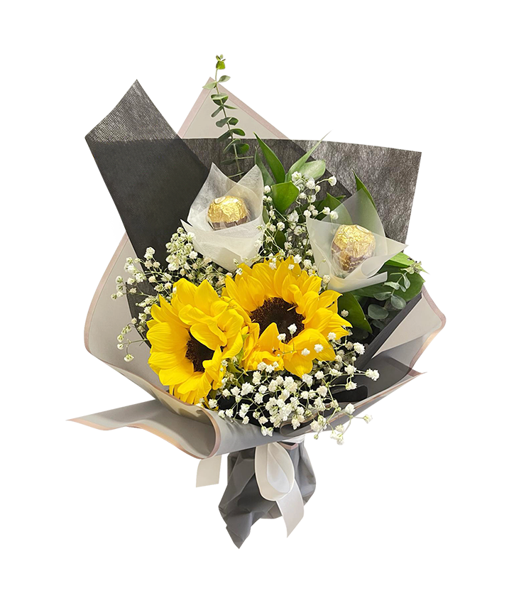 Twin Sunflower Rocher Bouquet