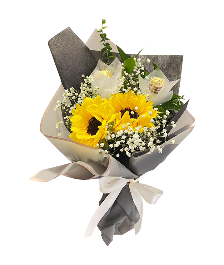 Twin Sunflower Rocher Bouquet