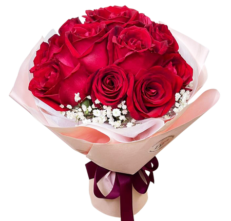 Eternal Love ( Red Rose Bouquet in Pink Wrapper )