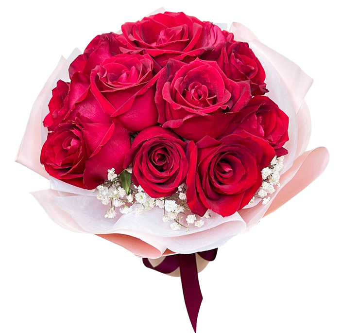 Eternal Love ( Red Rose Bouquet in Pink Wrapper )