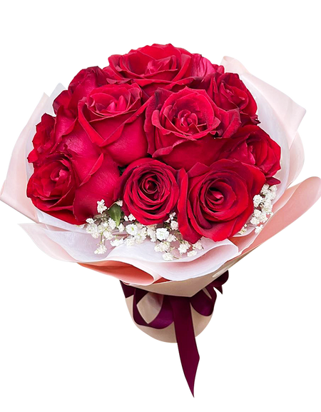 Eternal Love ( Red Rose Bouquet in Pink Wrapper )