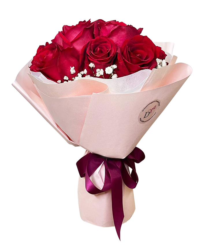 Eternal Love ( Red Rose Bouquet in Pink Wrapper )