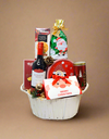 Santa's Snack Basket in White with Wine