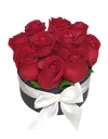 Gorgeous Red Rose in Bloom Box (round)