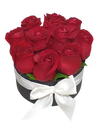 Gorgeous Red Rose in Bloom Box (round)