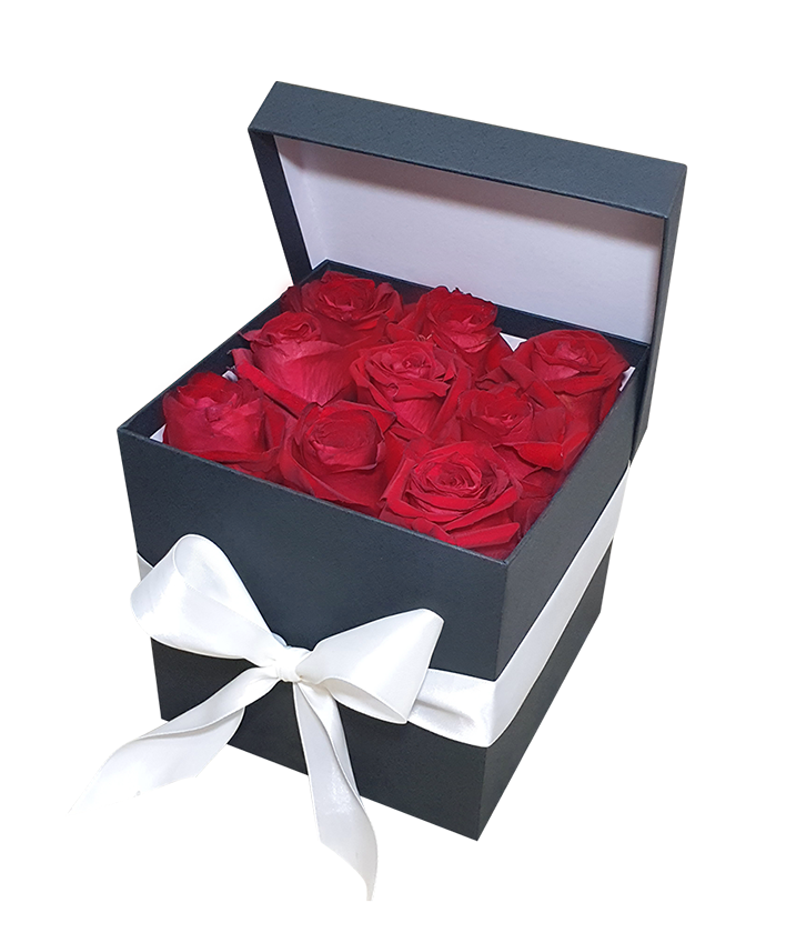 Bloom Box with Red Roses (Premium)