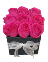 Bloom Box w Fresh Fuchsia Pink Roses I Square