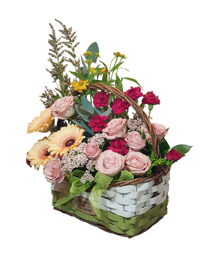 Gerberas and Roses in a Basket