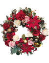 Modern Christmas Wreath (with artificial silk flowers + foliage)