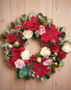 Modern Christmas Wreath (with artificial silk flowers + foliage)