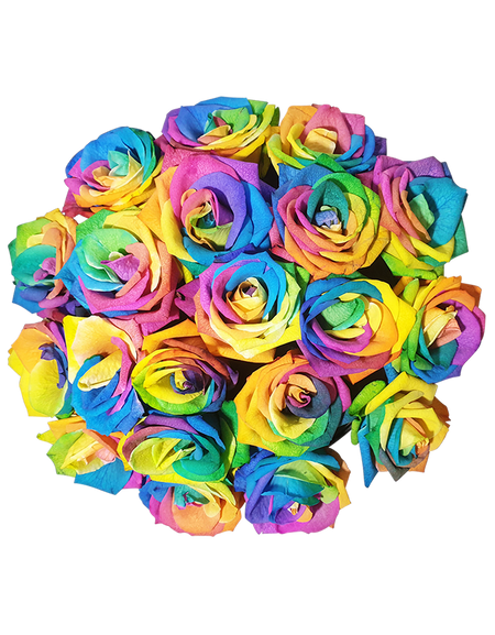 Rainbow Rose Bloom Box (Round)