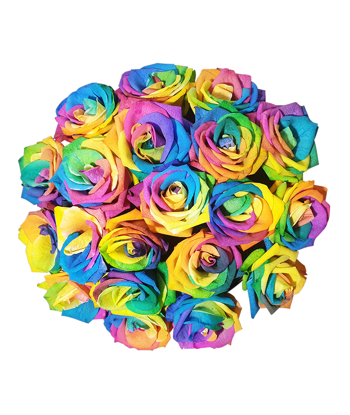Rainbow Rose Bloom Box (Round)