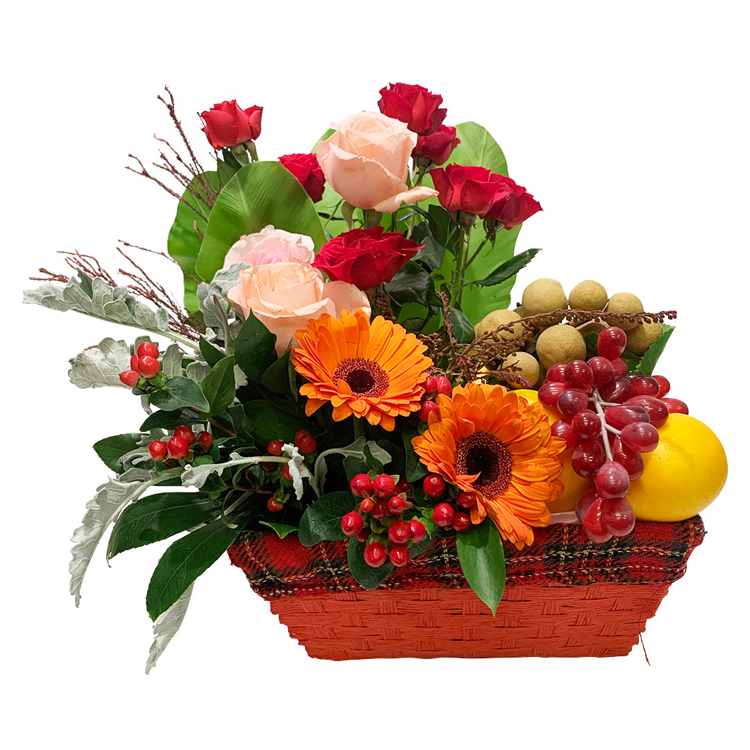 Radiant Warmth Floral Fruit Basket